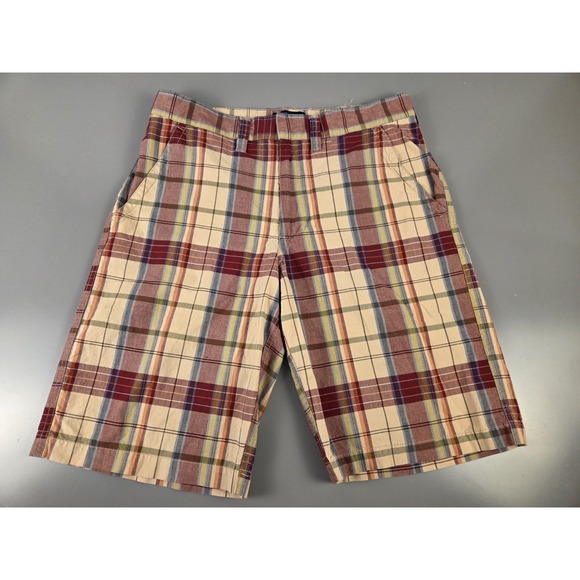 Aéropostale Other - Aeropostale‎ 100% Cotton Shorts Men's 32W x 11" Inseam Plaid Beige Burgundy Blue